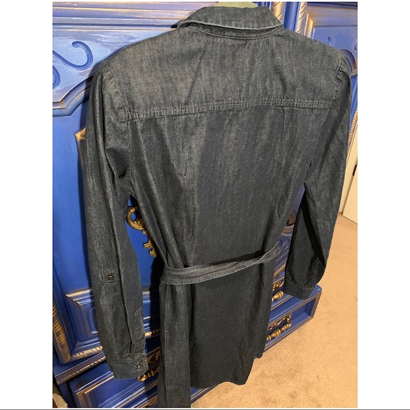 ⭐️ Ann Taylor Loft Dark Denim Dress Embellished S - Picture 3 of 3